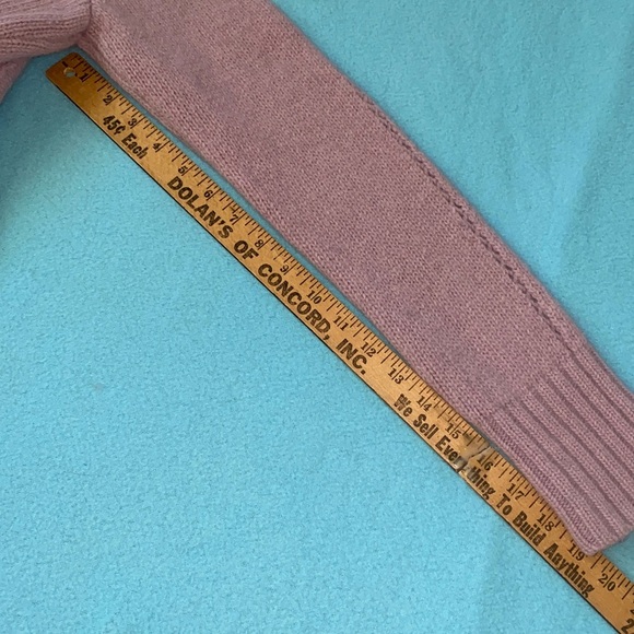 MARINA LUNA lambs wool lavender purple open front cardigan ribbon closure size L - Picture 7 of 9